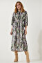 Women's Green Patterned Satin Surface Stylish Dress RG00002 - 2