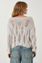 Women's Cream Boat Neck Seasonal Curved Knit Sweater MW00134 - 6