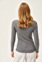 Women's Smoked Pool Collar Ribbed Lycra Blouse BLZ-19002078 - 2
