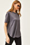 Women's Smoked Modal Button Soft Textured Six Oval T-Shirt TSH-19000771