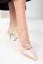 Nude Patent Leather Women's Classic Heeled Shoes 18804 - 5