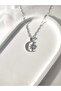 Women's Stainless Steel Opal Stone Crescent Star Necklace - 2