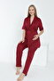 Pregnant and Maternity Pajamas Set with Front Tie Collar - 3