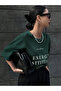 energy printed zumrut green T-shirt - 2