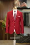 Men's Premium Suit Mono Collar Pleated Pants Italian Style Slim Fit Jacket Trousers - 2
