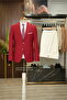 Men's Premium Suit Mono Collar Pleated Pants Italian Style Slim Fit Jacket Trousers