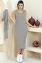 Half Sleeve Hair Braided Turtleneck Loose Cut Sweater U Thick Strap Ribbed Dress Double Knitwear Suit - 4