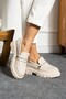 Aura Loafer Shoes with Three Different Accessories - Beige - 2