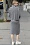 Long Sleeve Crew Neck Plain Midi Length Dress Fisherman Thessaloniki Knit Loose Cut Jumpers Two Pieces Knitwear Suit - 2