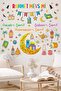 Colorful Three Months Ramadan Recep Shaban Ramadan Glass Wall Door Sticker Set