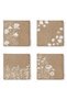4-Piece Modern Zippered Chair Cushion Set with White Floral Patterns on Colorful Floor - 4