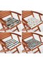 4-Piece Gold Detailed Leaf Patterned Modern Zippered Chair Cushion Set on White Background