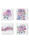 4-Piece Modern Zippered Chair Cushion Set with Hydrangea Flower Motif - 4