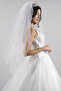 2 Tiers Wedding Dress Veil Off White Bottom Solid 100 Cm Top Solid 90 Cm With Comb - 4