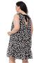 فستان أسود قصير مبطن من الشيفون مع تفاصيل ربطة مقاس كبير - 3