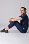 Bergama Men's Navy Blue Suit Lycra-Doctor Nurse Uniform-Scrubs-Surgical Clothing - 4