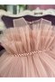 Powder pleated girl's dress birthday special occasion dress evening dress - 2