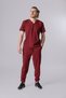 Bergama Men's Claret Red Suit Lycra-Doctor Nurse Uniform-Scrubs-Surgical Clothing - 2
