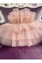 Powder pleated girl's dress birthday special occasion dress evening dress - 3