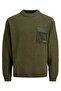 Pocket Detailed Crew Neck Sweater - Metro - 4