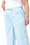 Plus Size Wide Leg Tie Detailed Gabardine Baby Blue Trousers - 5