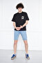 Men's Black Card Printed Oversize T-Shirt