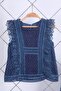 1-8 Years Stylish Girl's Front Ruffle Denim Capri Suit 3123 - 3