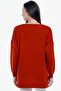 V-neck Long T Sleeve Back Long Front Short Slit Loose Cut Seasonal Basic Loose Knitwear Sweater - 2