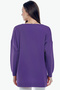 V-neck Long T Sleeve Back Long Front Short Slit Loose Cut Seasonal Basic Loose Knitwear Sweater - 2