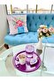 Set of 6 Metal Purple Single Decorative Tea, Coffee and Cake Service Presentation Tray 23 Cm - 3