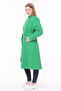 women's midi oversize wool Stamp coat - Benetton Green - 4