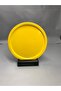 Metal Yellow Single Decorative Tea, Coffee and Cake Service Presentation Tray 23 Cm - 3