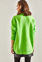 Women's Pistachio Green Crew Neck Sweater Stk354 - 2