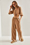 Women's Camel Vest Tie-Up Top and Bottom Set 60111022 - 5
