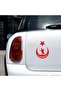 Ataturk Silhouette Sticker with Moon and Star Inside 20X15 cm White - 6