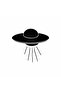 Black Ufo Car Sticker - 15X13 cm