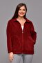 Women's Burgundy Fleece Zippered Cardigan
