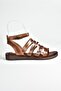 Tan Genuine Leather Women's Sandals K374680403 - 4