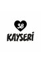 38 Kayseri Car Sticker with Heart 20x15 Cm Black