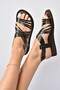 Black Genuine Leather Women's Sandals K374680503 - 3