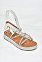 S314002409 White Stone Detailed Women's Sandals - 6