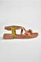 Multi Genuine Leather Flip Flops Women's Sandals M291841203 - 5