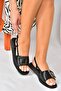 Black Buckle Casual Women's Sandals P252151509 - 3