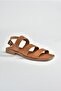 Tan Genuine Leather Thick Strap Daily Women's Sandals M291042603 - 8