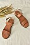 Tan Genuine Leather Knitted Model Daily Women's Sandals M291053603 - 4