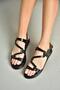 S291018403 Black Genuine Leather Women's Sandals - 2