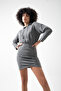 Trend Hooded Elastic Waist Draped Mini Sweat Dress - 5