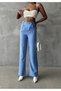 Women's Baby Blue Palazzo Trousers Atlas Fabric - 6