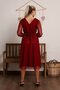 Claret Red Polka Dot V-Neck Tulle Plus Size Dress - 6