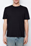 Siyah Basic %100 Pamuklu Regular/Normal Kesim Bisiklet Yaka T-Shirt TMNSS21TS0808 - 7